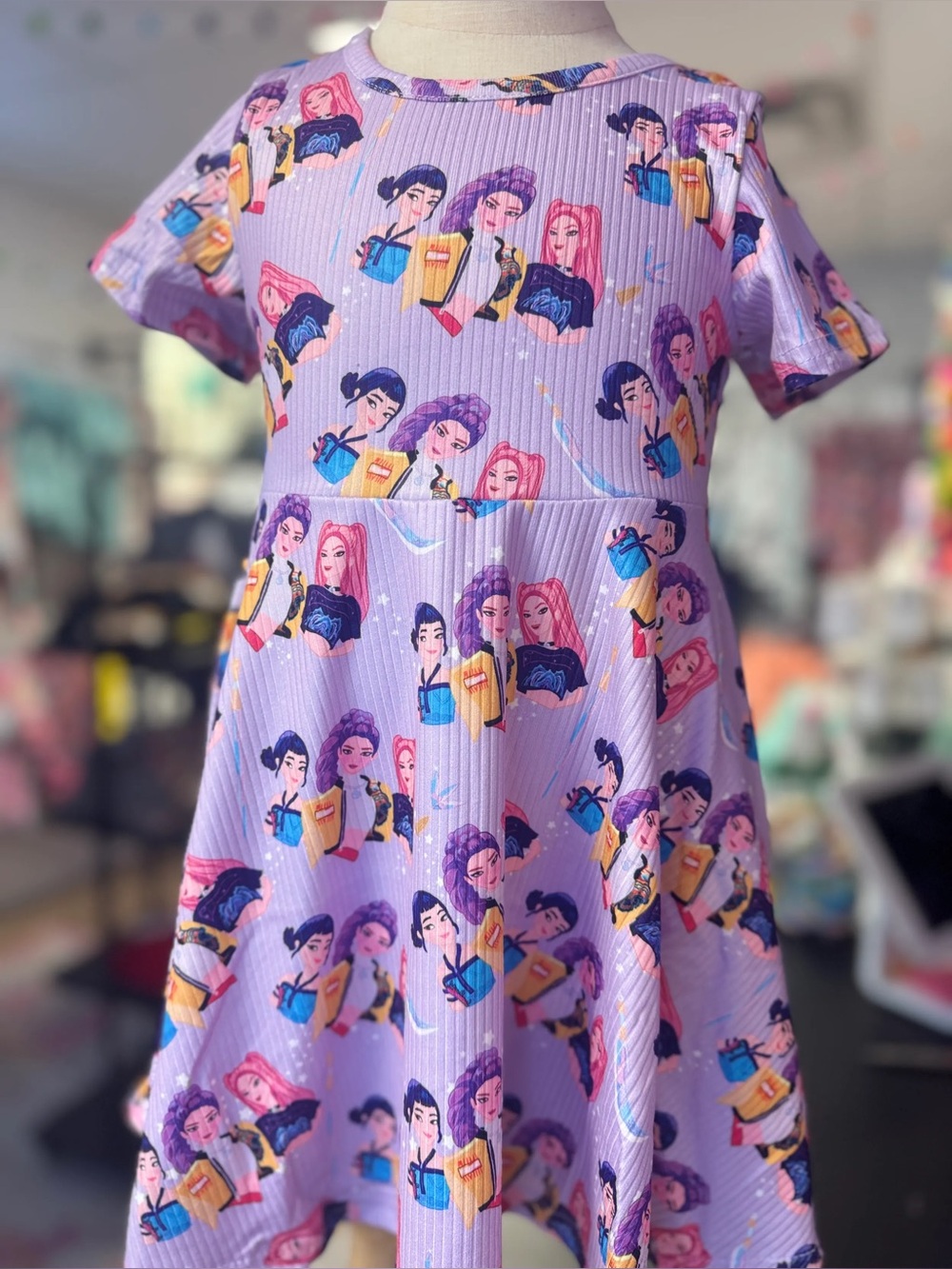 K Pop Demon Hunters Short-Sleeve Dress Girl’s Size 3 New with tags